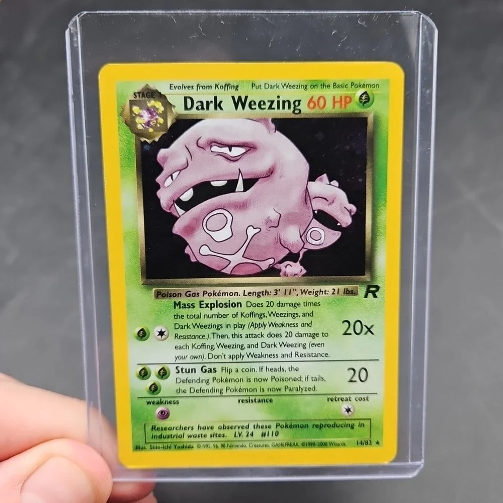 2000 Pokemon TEAM ROCKET DARK WEEZING HOLO 14/82 RARE!